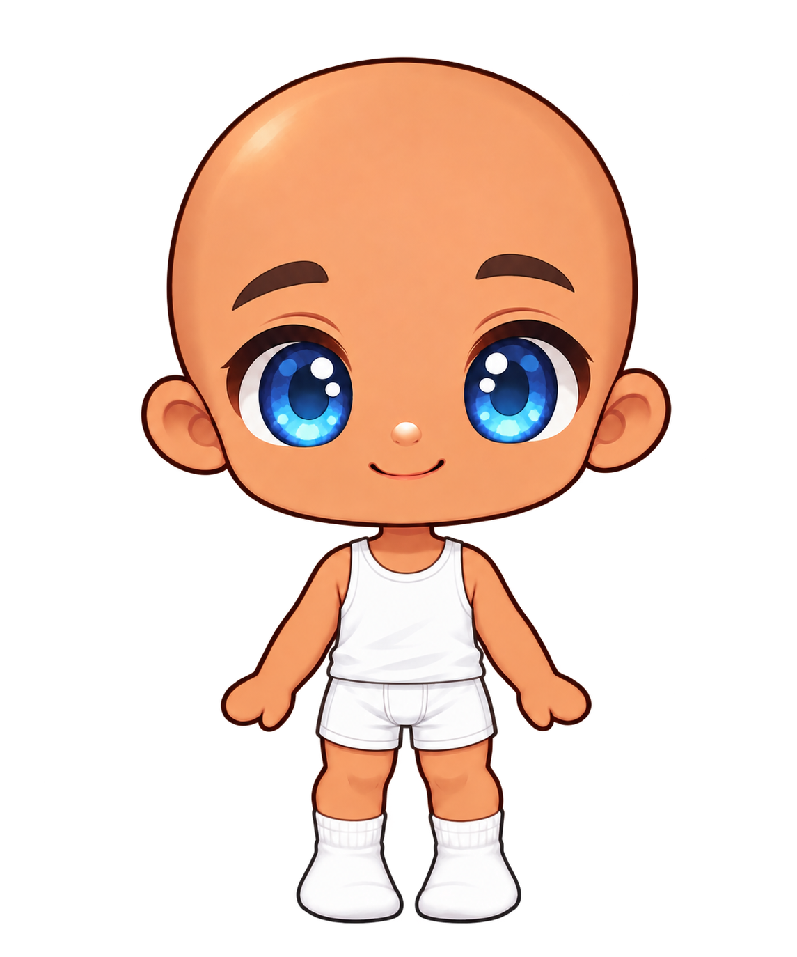Boy in a white vest and shorts